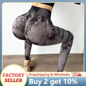 Seamless Tie Dye Leggings High Waist Hip Lifting Sports Legging For Women'S Fitness Yoga Pants Mujer Push Up Tights Gym Clothing